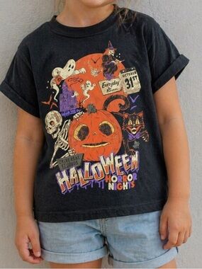 HHN Kids Shirt XS Universal Studios Halloween Horror Nights Black Youth Tee